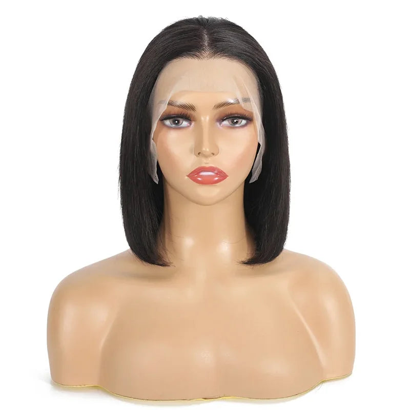 Kurze Bob Perücken Echthaar Synthetische Transparente Lace-Front Perücken Glatte Bob Full Frontal Perücke Lace Frontal Perücken für Frauen