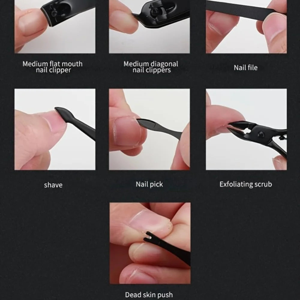 24-teiliges Maniküre-Set, professionelles Pediküre-Set, Nagelpflegeset, Zehennagelknipser für Männer und Frauen, Nageltrimmer