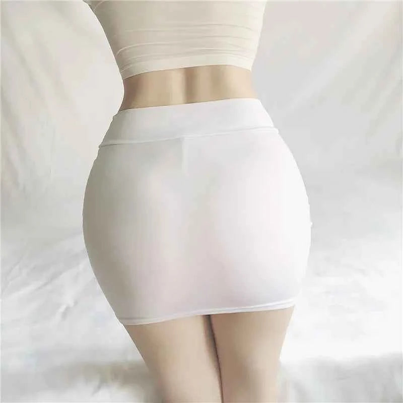 FREEAUCE Korean Girls Style Sexy Casual Pencil Mini Short Skirts High Waist Night Club Wear Black White Fashion Skirt for Woman