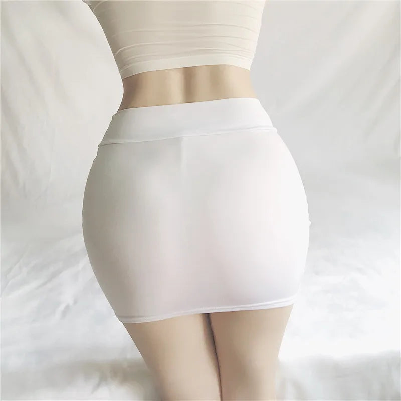 FREEAUCE Korean Girls Style Sexy Casual Pencil Mini Short Skirts High Waist Night Club Wear Black White Fashion Skirt for Woman