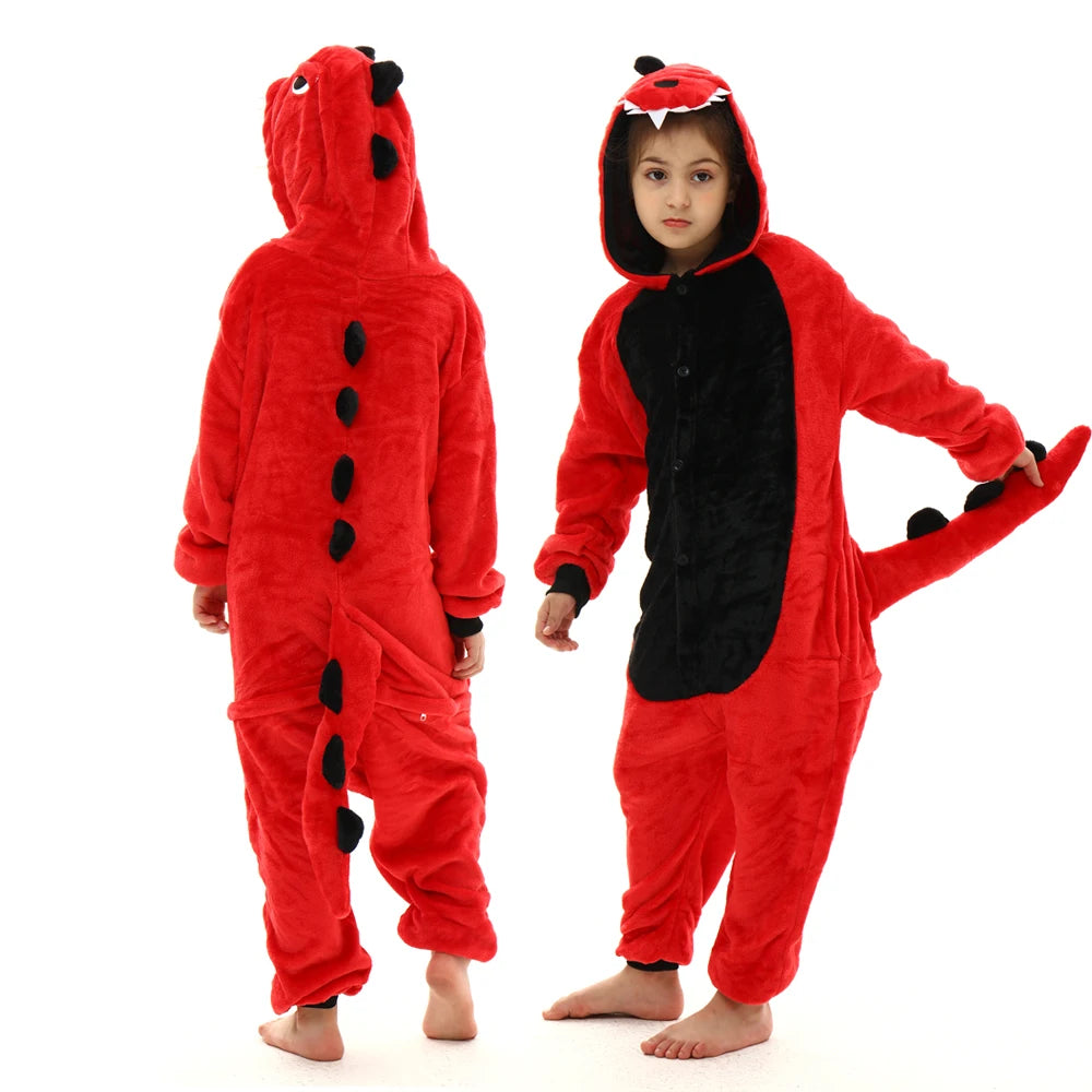 boys girls stitch kigurumi pajamas children winter flannel onesies kids panda tigger dinosaur pijama baby blanket sleepers