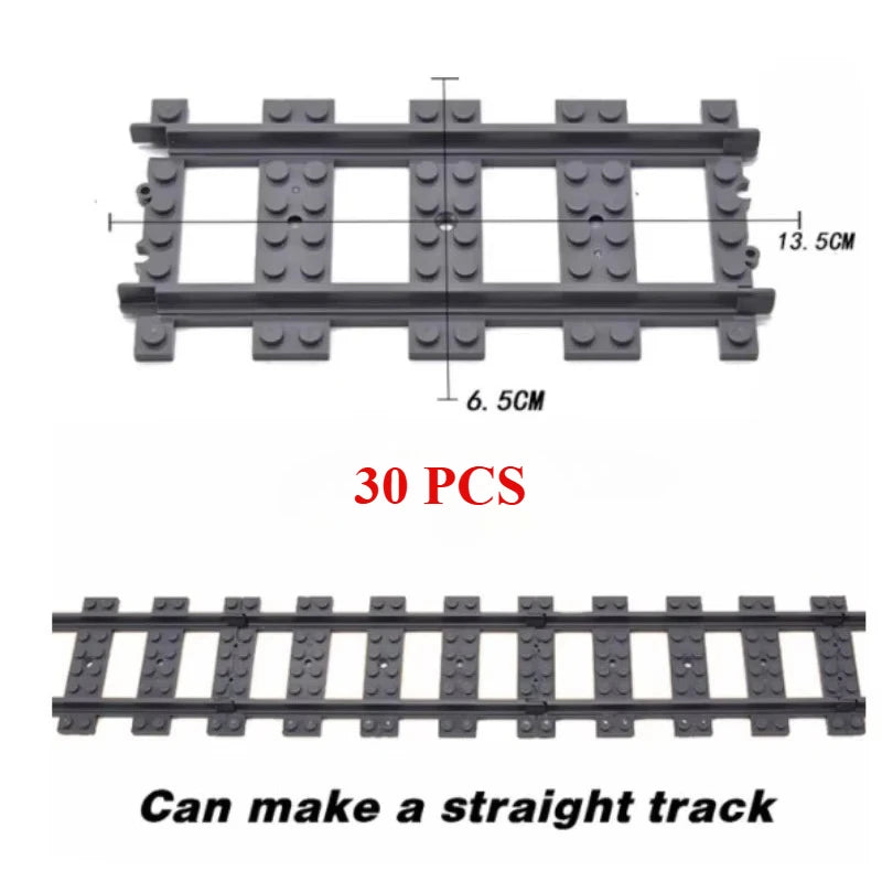 Building Block Track Elevated Bridge Double-layer Crossed Straight Rail Curved Rail Soft Rail Support Accessories Assembly Toy