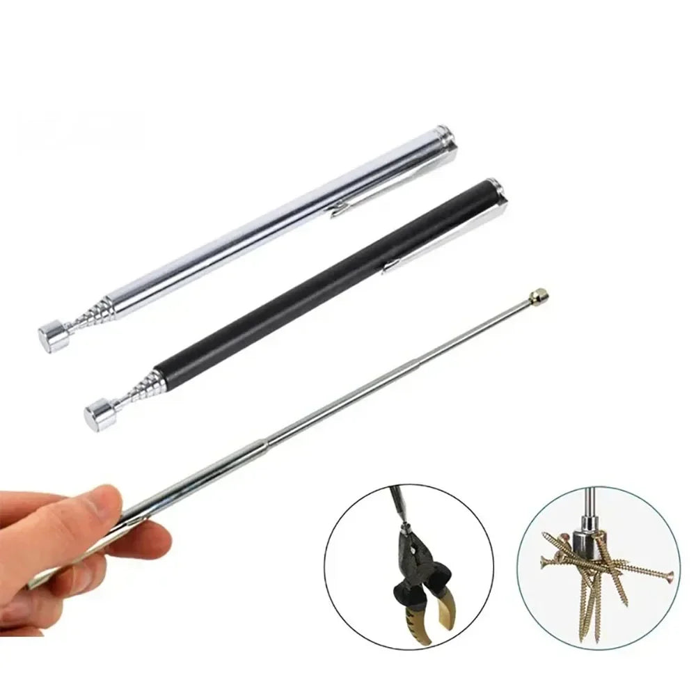 1PC Silver/Black Portable Telescopic Magnetic Pen Pick Up Hand Tool Capacity for Picking Up Nut Bolt Extendable Pickup Rod Stick