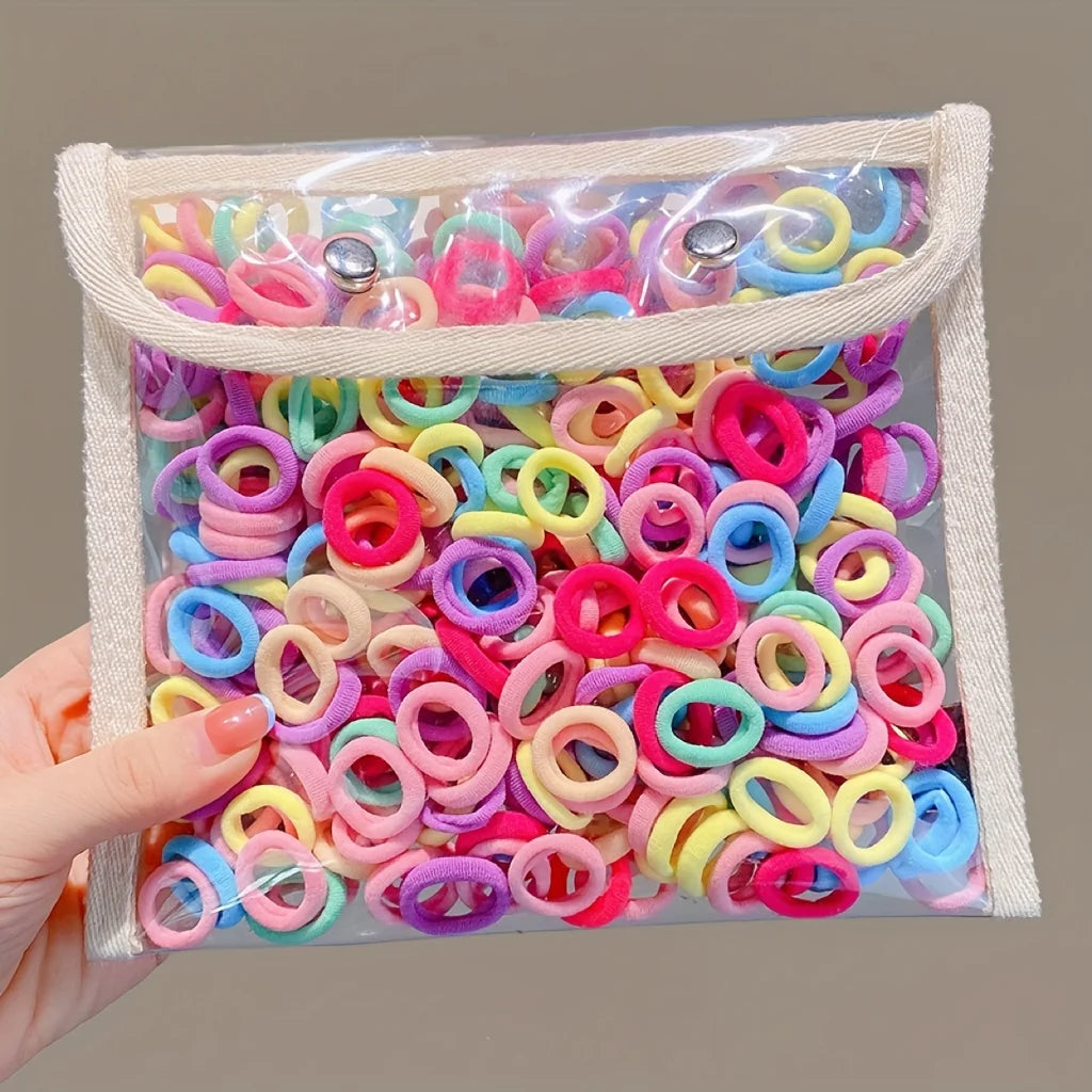 100pcs/set Elastic Colorful Hair Loops Ponytail Holder Stylish Hairdressing Accessories For Women And daily uses Daily Wear
