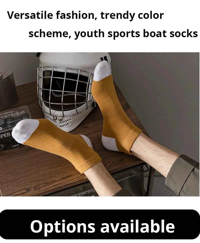 5 Pairs Summer Thin Men Sports Breathable and Comfortable Letter Boat Socks Ins Fashion Sweat-absorbing Short Socks