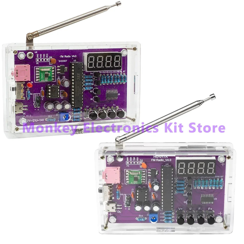 HU-017A Multifunction Radio Electronic DIY Kit 87~108MHz FM Adjustable Radio DIY Module LED Digital Display Volume Adjustable - Shoppiline