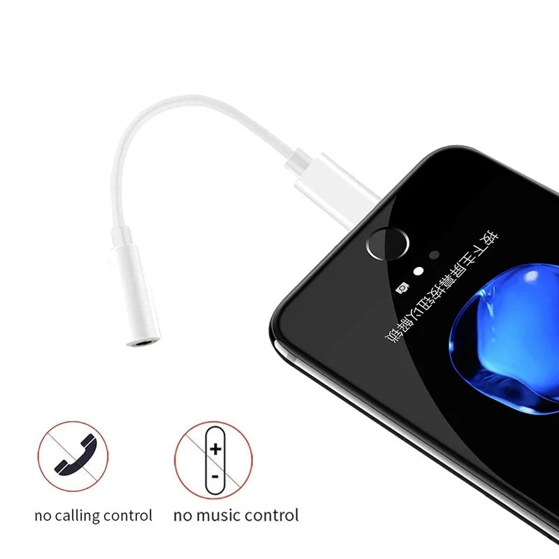 Aux Audio Jack Splitter Lightning to 3.5mm Headphone Adapter Compatible with iPhone 13/12/11/10/9/8 - High-Quality Sound Output