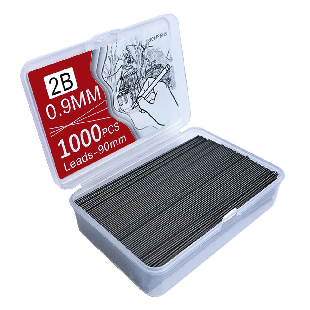 1000Pcs Mechanical Pencil Lead Core 0.5 0.7 0.9 1.3 2.0mm Large Capacity Replaceable Pencil Refills Student Affordable Gift Box