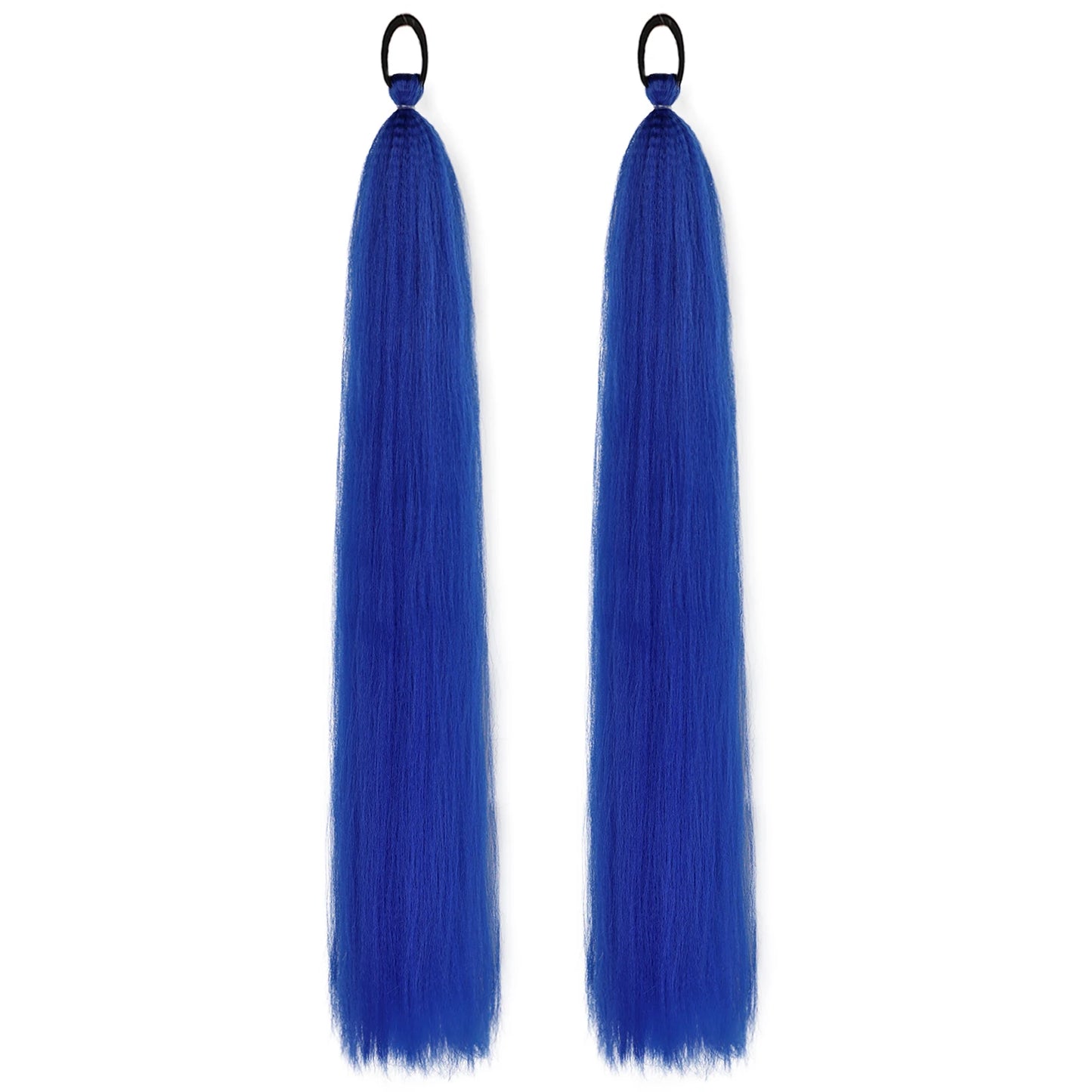 2PC Synthetic Purple Ponytail Extension with Rubber Band Long Straight DIY Braided Pony Tail Hairpiece Women Hair Accessories