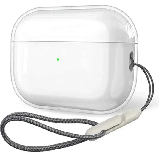 Clear Soft TPU Earphone Case for Airpods 4 3 2 1 Pro Pro2 Pro 3 Shockproof with Lanyard Strap for Airpods 4 Charging Case Cover