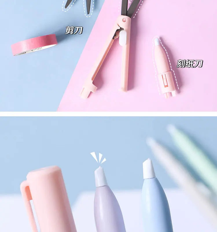 Multifunction Hand Account Cutting Folding Scissors Mini Engraving Knife Scissors Paper Trimming Utility Knife for Office School