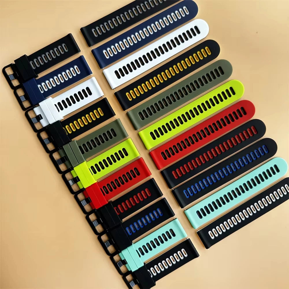 20mm 22mm Strap For Samsung galaxy watch 7 6 5 4 5 pro 44mm/40mm Silicone bracelet Huawei Watch gt 2/3/4/2e Amazfit bip strap
