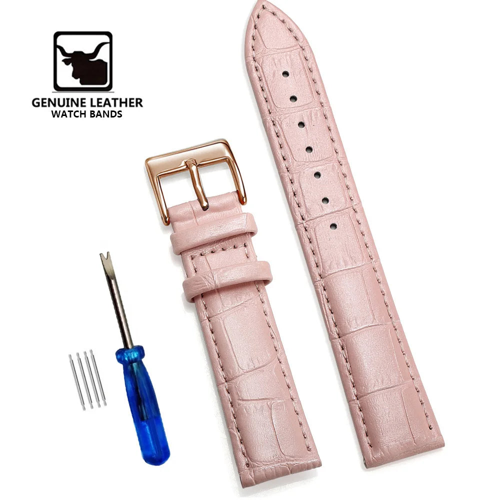 Premium Genuine Leather Watchbands 12/14/16/18/19/20/21/22/24 mm Watch Band Strap High Quality Wrist Belt Bracelet + Tool