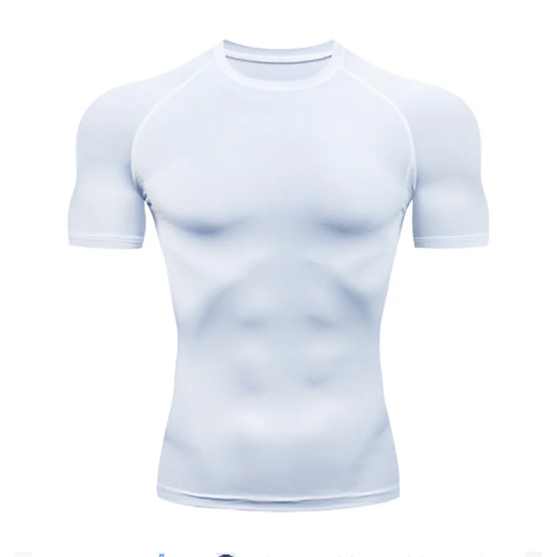 2025 Compressed T-shirt Men's sportswear Running T-shirt Elastic Quick-drying Exercise T-shirt for men exercising in the gym