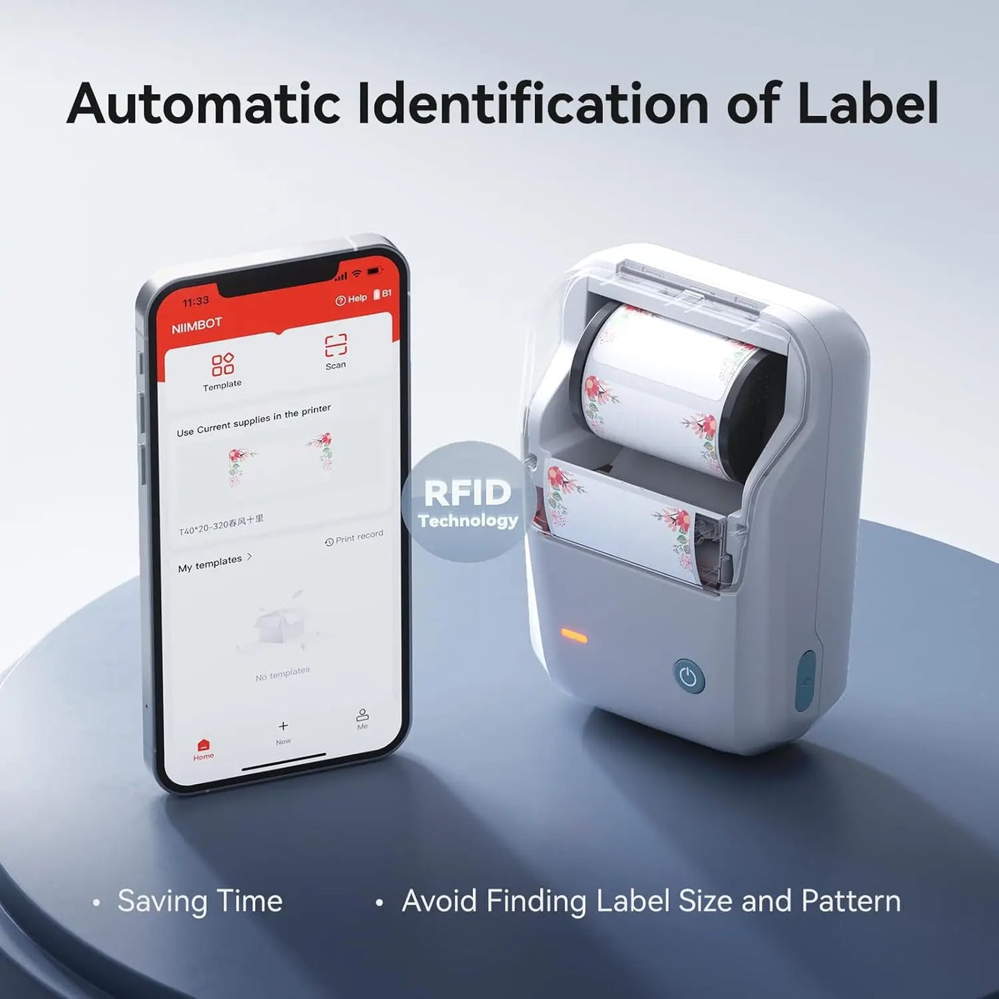 NIIMBOT B1 Portable Thermal Printer With Tapes 2 Inch Adhesive Label Machine Mini Bluetooth Sticker Maker Waterproof Labels Roll - Shoppiline