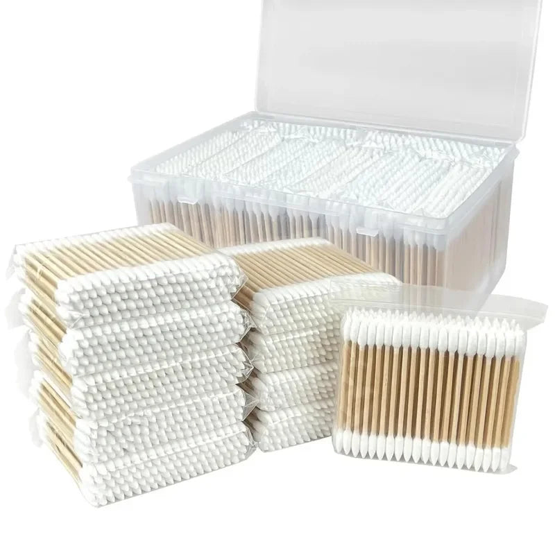 Precision Pointed Cotton Swabs – 2-Ended Bamboo Sticks for Makeup, Nail Art & Personal Care