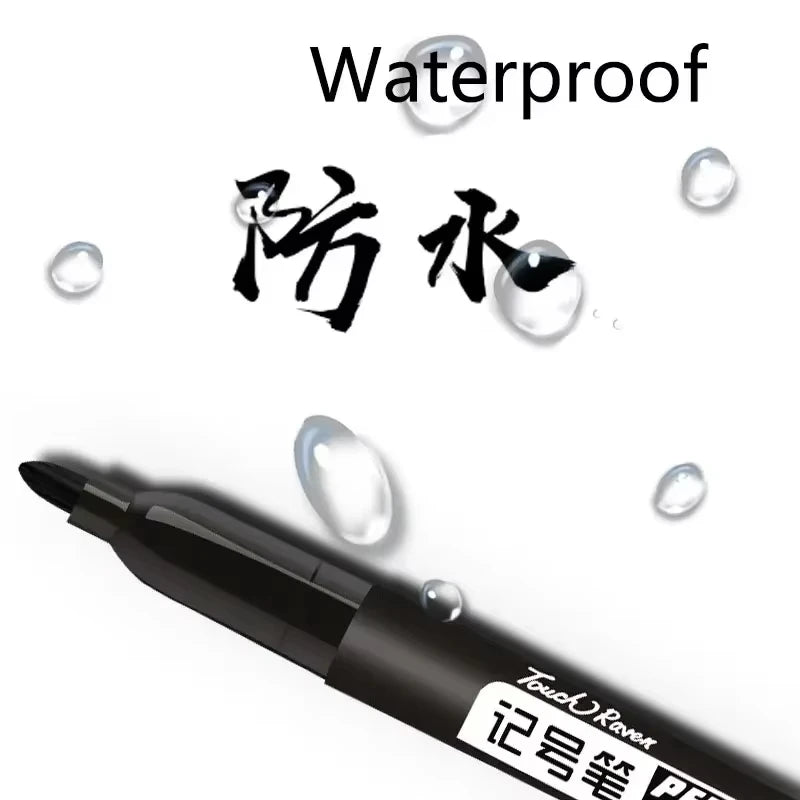 6 Marqueurs permanents pour le dessin Manga Noir Bleu Rouge Encre imperméable Stylos de croquis Fournitures scolaires d'art de papeterie