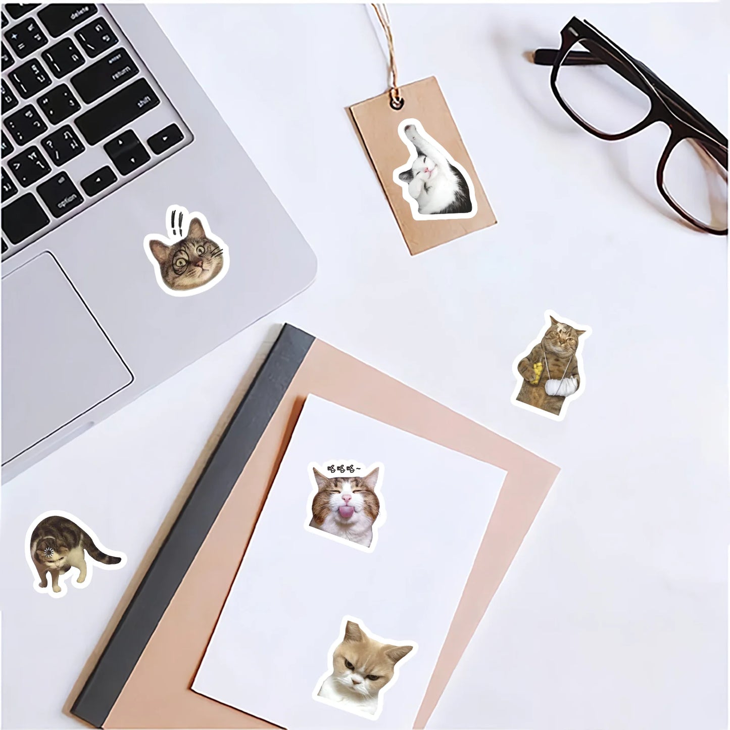 46pcs/Bag,Cat Stickers,Be for Suitcase Skateboard Luggage Laptop Phone Diy Sticke Decoration Stationery School Supplies Toys