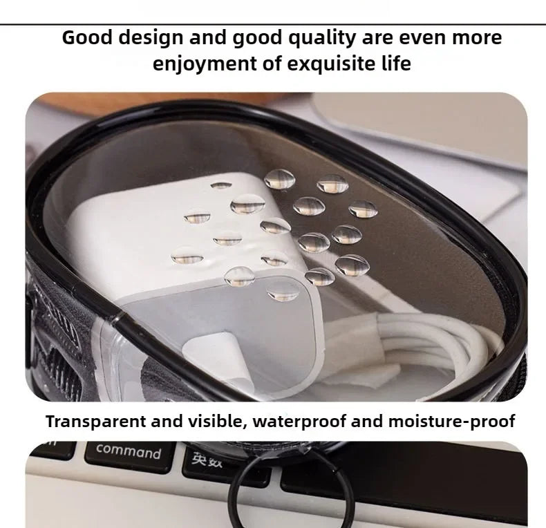 1/2Pcs Transparent Plush Doll Display Organizer Bag with Keychain Portable Protector Box for Dolls Earphone Case Outdoor Carry