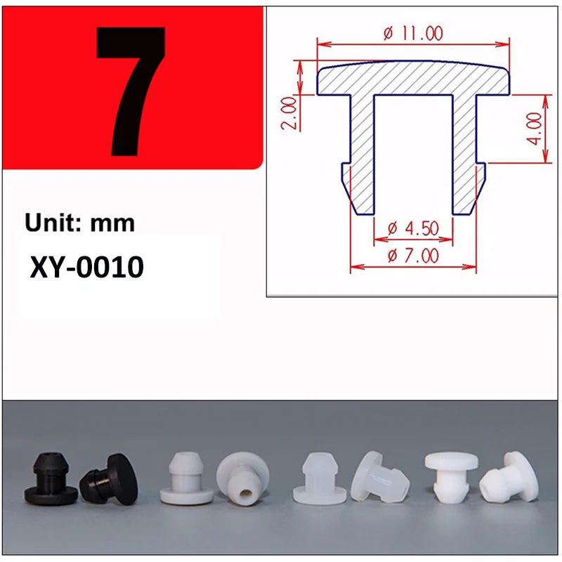 Silicone Rubber Caps T Type Plug Cover Snap-on Gasket Blanking End Seal Stopper 2.5mm-15mm Black/White/Gray/Transparent