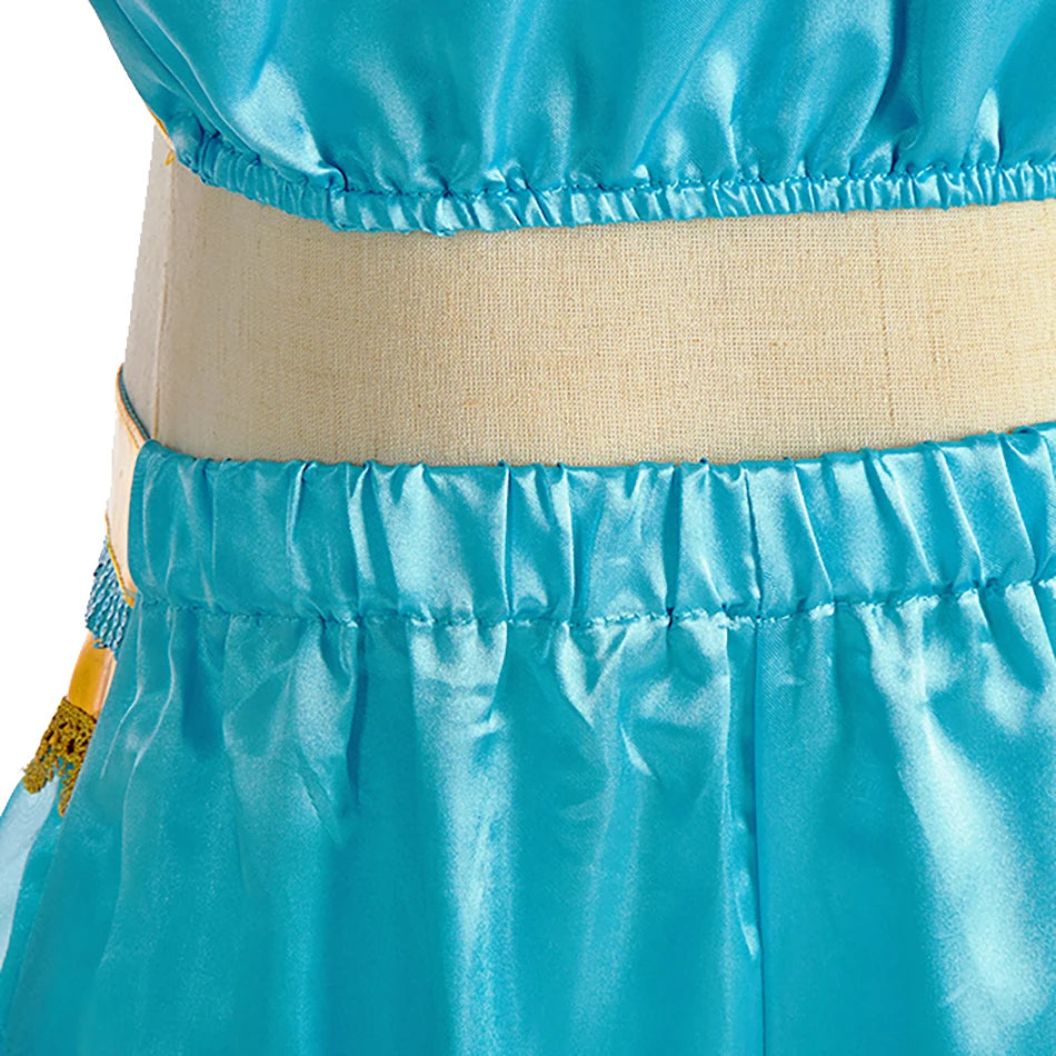 Kinder Arabische Prinzessin Kleid Mädchen Halloween Jasmin Kostüm Kinder Karneval Cosplay Party Verkleidung Mädchen Pailletten Festzug Outfit