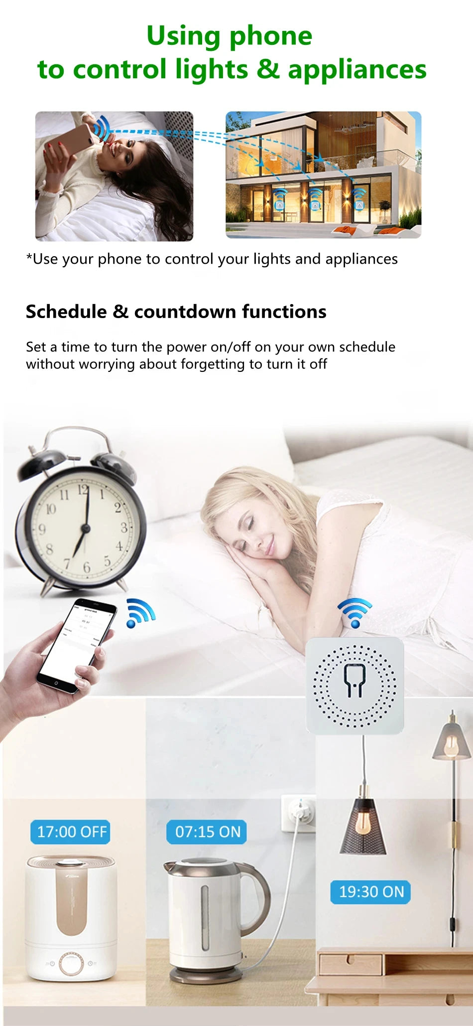 16A Tuya minin Wifi Smart Switch Smart Home Light Switches Module 2 Way Control Work with Tuya Smart Life Alexa Google Home