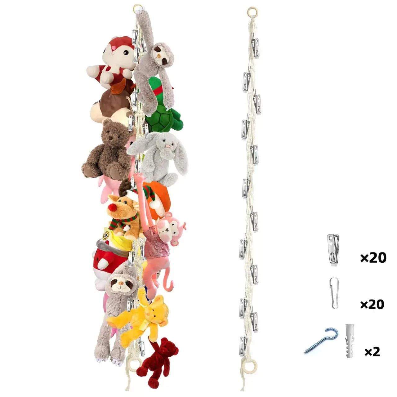 Pendant Storage Display Shelf Doll Wall for Doll Practical Plush Door Behind Clip Wardrobe Wall Hanging Storage Bag