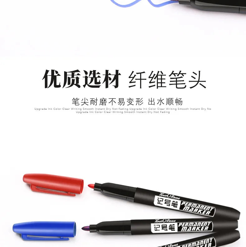 6 PCS Permanent Marker Pen Manga Drawing Markers Black Blue Red Waterproof Ink Sketch Pens Stationery Art School Supplies - Shoppiline