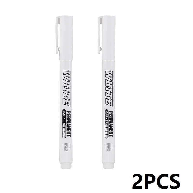 Nouveau 1/2/3PCS Marqueur Métallique Étanche Peinture Blanche Permanente Stylo Lavage Art Peinture Graffiti Stylos Tissu Bois Cuir Marqueur 1MM