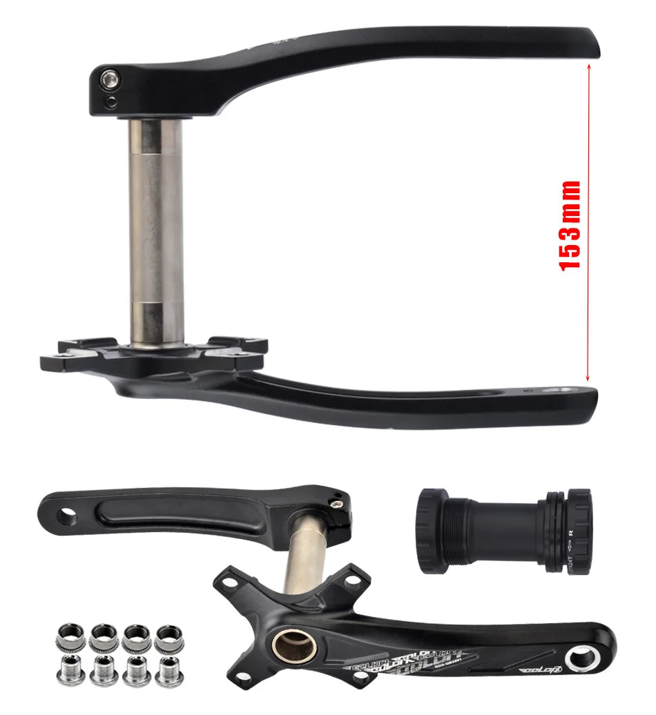 GOLDIX Bicycle Crank Chainring 104BCD MTB Bike Crank Aluminum Alloy with Bottom 170mm Crank Black 32T 34T 36T 38T Plate