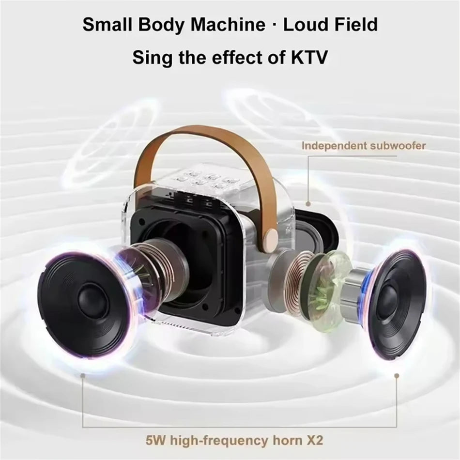 New Hot K12 Bluetooth Speaker Portable Home Cute Karaoke Mini Wireless Audio with Microphone K Song Family Singing Machine