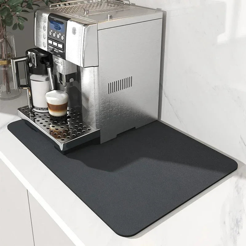 Coffee Machine Mat Kitchen Drain Mat Utensil Drying Mat Quick Drying Diatomaceous Earth Absorbent Placemat