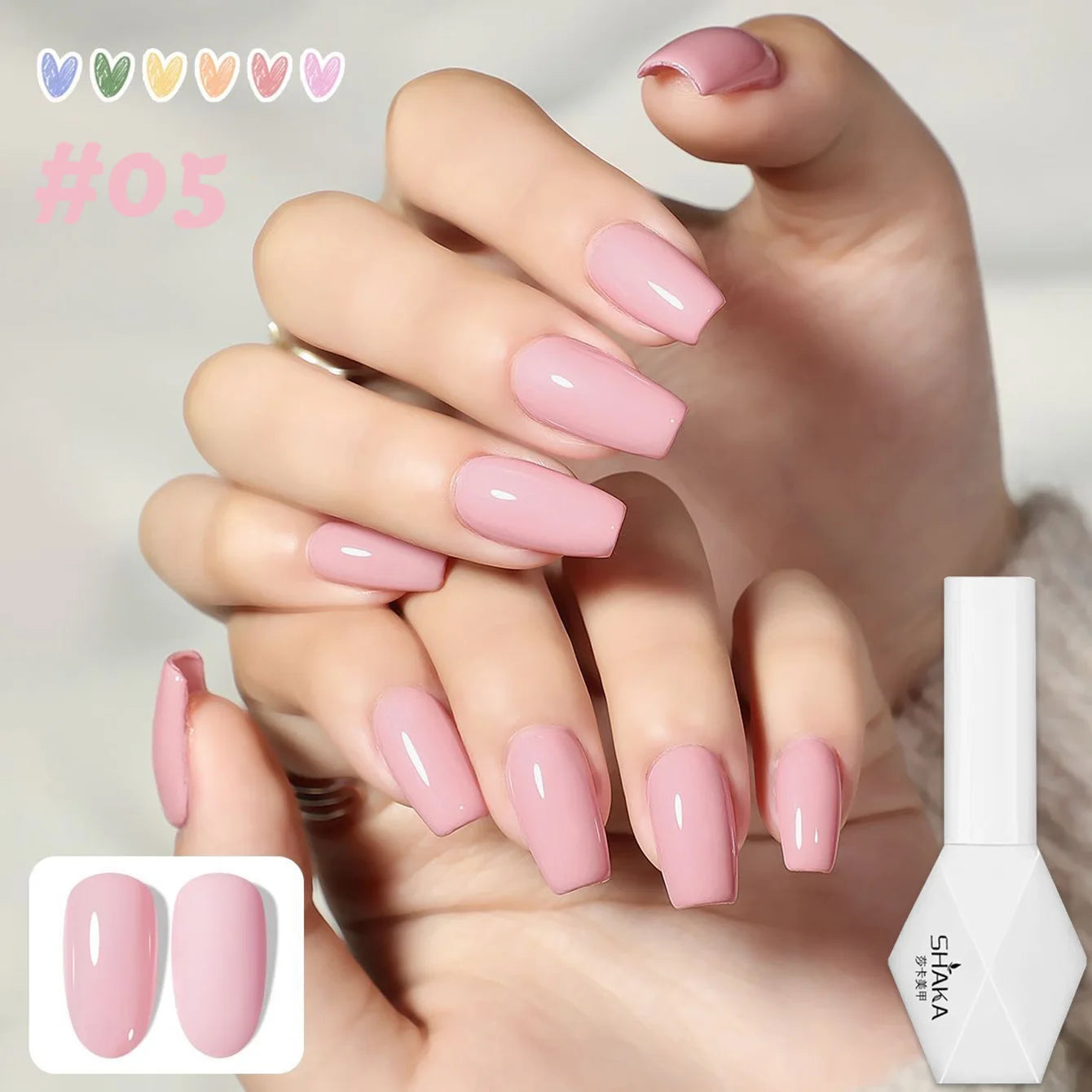 1-6pcs SHAKA Spring Ice Skin Naked Pink Gel Nail Polish 2026 New Style Versatile And Stylish Nail Art Nail Supplies
