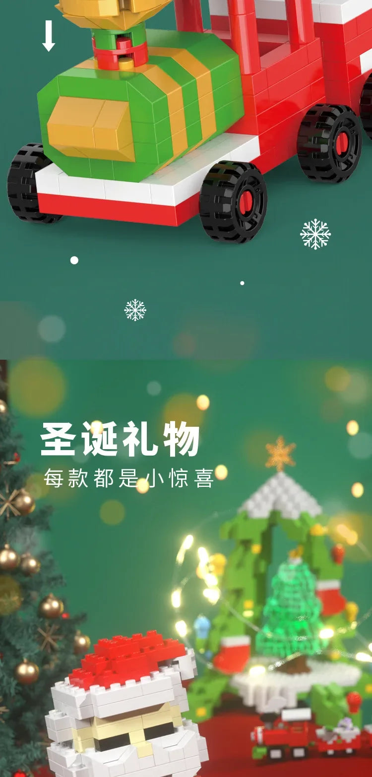 Christmas Gifts Building Block Series Santa Claus Reindeer Puzzle Assembly Bricks Table Decoration Toys for Child Chrismas Gift