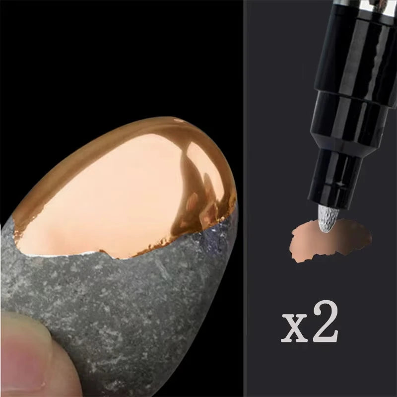 1/2pcs Mirror Marker Pen DIY Reflective Paint Pens Mirror Markers Chrome Gold SILVER Marker Signature Car Styling Art Craftwork