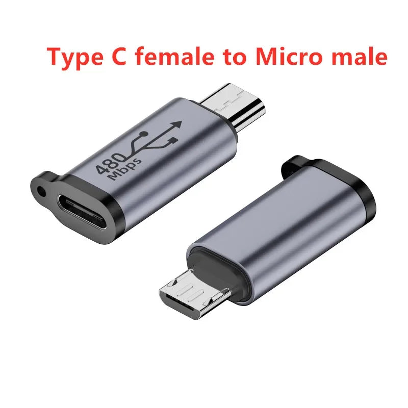 VIKEFON Type C Female to Micro USB/Type Female to Mini USB/Micro USB Female to Type C/Micro USB Female to Mini USB Plug Adapter