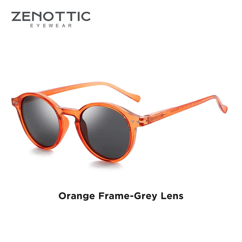 ZENOTTIC Lunettes de Soleil Rétro Polarisées 2023 2024 Hommes Femmes Vintage Petite Monture Ronde Lunettes de Soleil Verres Polarisés UV400 Nuance