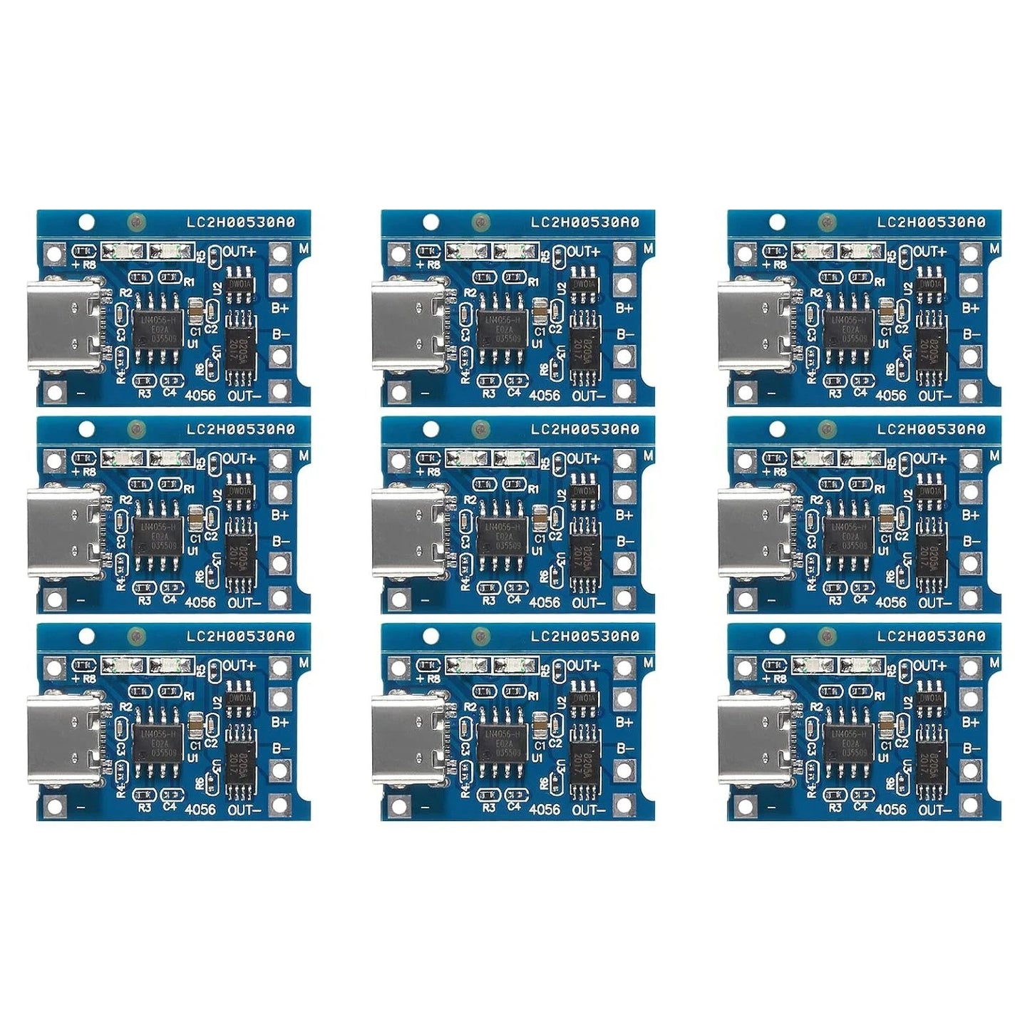 2/20pcs TP4056  4067 +Protection Dual Functions 5V 1A Type C 18650 Lithium Battery Charging Board Charger Diy Kit Electronic