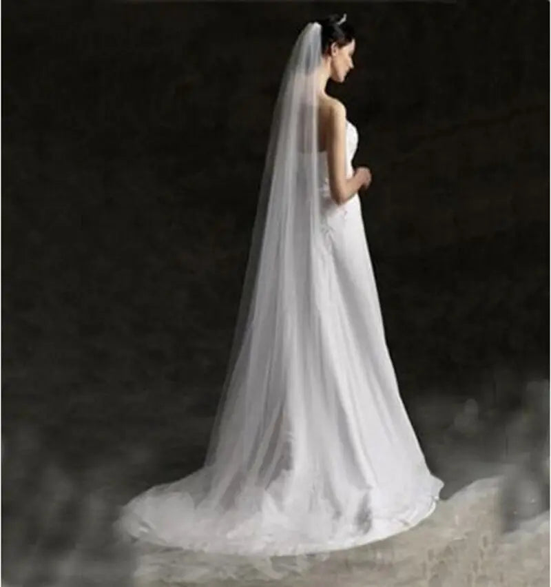 Real Image White Ivory Wedding Veil One-layer Soft Tulle Bridal Veil Head Veils Wedding Accessories with Comb