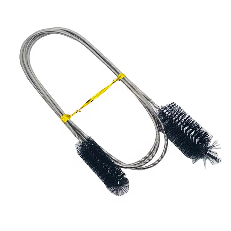 Aquarium Cleaning Brush for Water Hose Lily Pipe Air Tube Stainless Steel Flexible Bent Tube Double Head Brush Fish Tank Cleaner