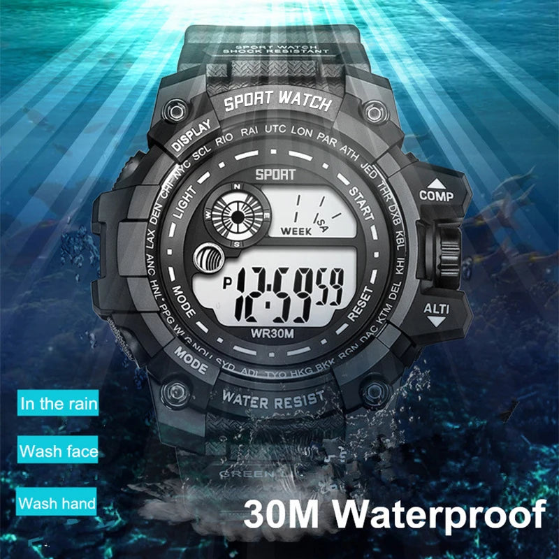 Neue Herren-LED-Digitaluhren Leuchtende Mode-Sport-Wasserdichte Uhren Für Mann Datum Armee Militäruhr Relogio Masculino