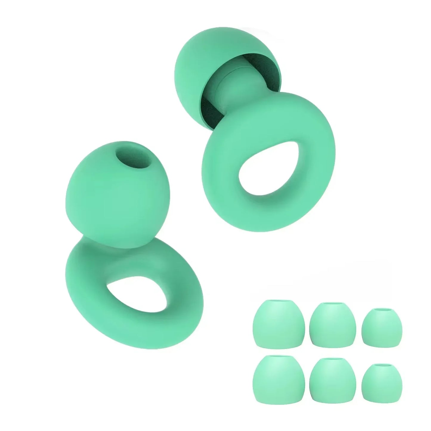 Plugs for Sleep,Swim, Work– Super Soft Silicone Ear Reusable Hearing Protection for Noise Reduction 8 Ear Tips in XS/S/M/L