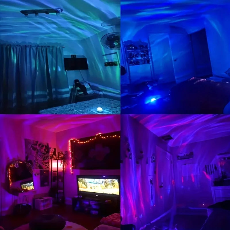 LED Starry Night Sky Projector Aurora USB Remote Control RGB Galaxy Light 7 Modes for Home Bedroom Game Room Party Decoration