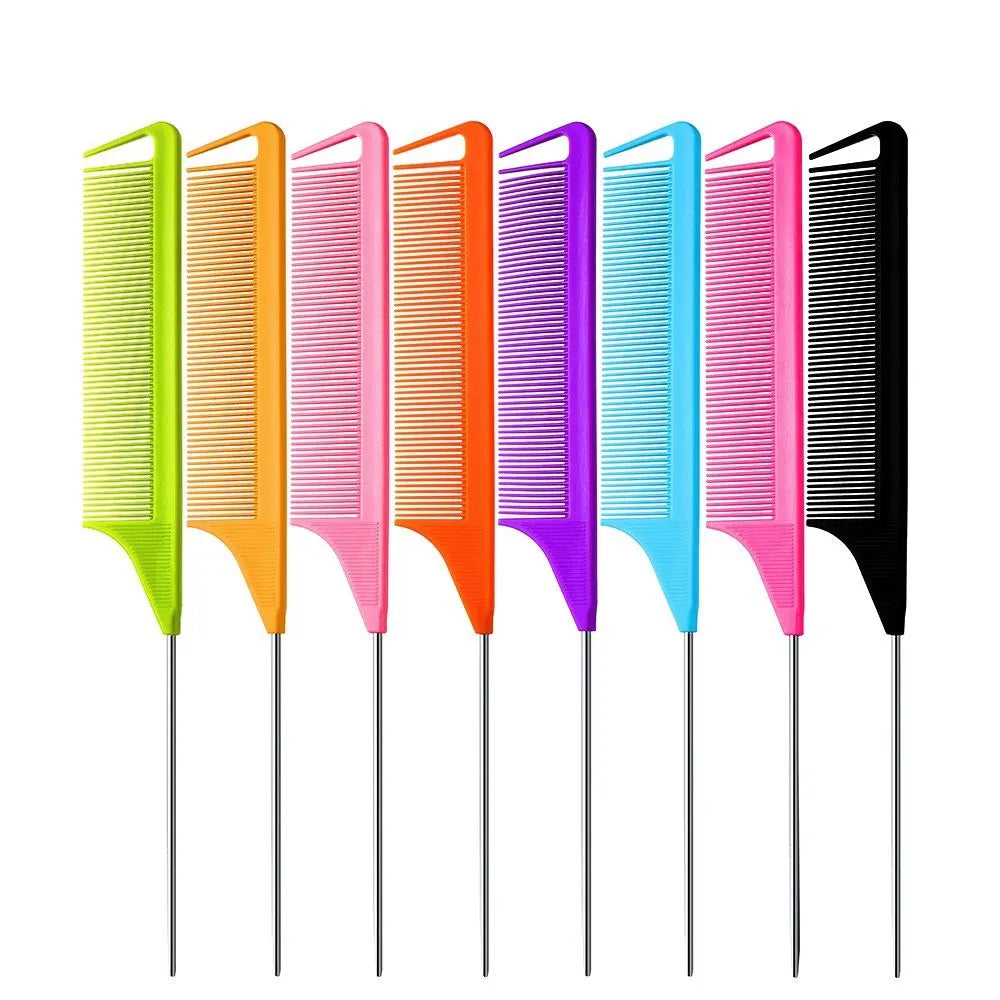 1pcs stainless steel pointed tail hair comb professional hair comb hair brush salon hair styling tool hair comb