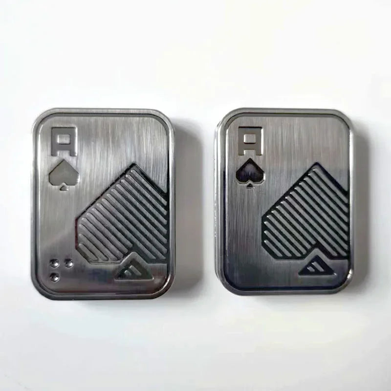 Stress Relief Push Card Metal Fingertip EDC Poker A K King Gyro Toy for Office Adults Anti Anxiety Fidget Papa Coin