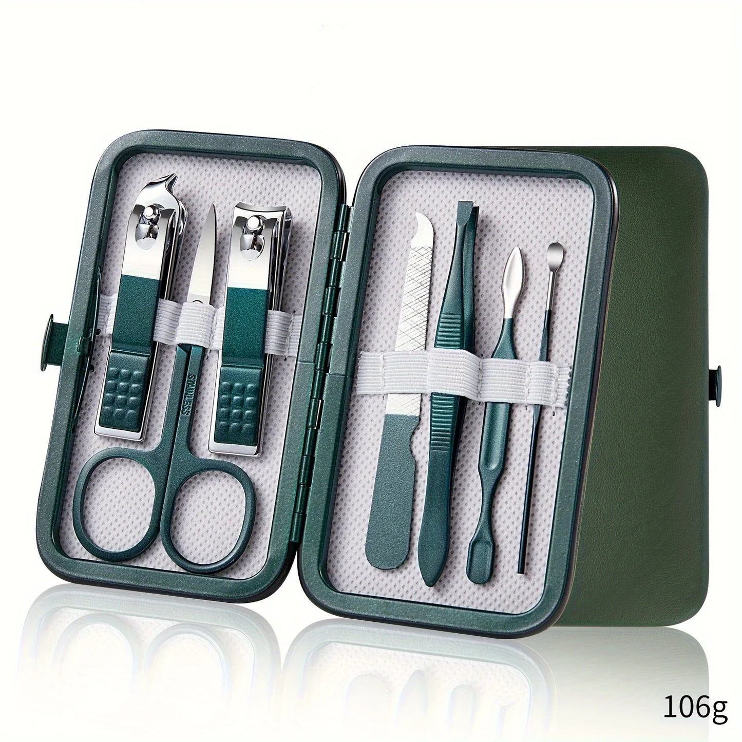 Trousse de manucure et pédicure professionnelle 7/10/12/18 pièces en acier inoxydable, ensemble de coupe-ongles avec étui de voyage