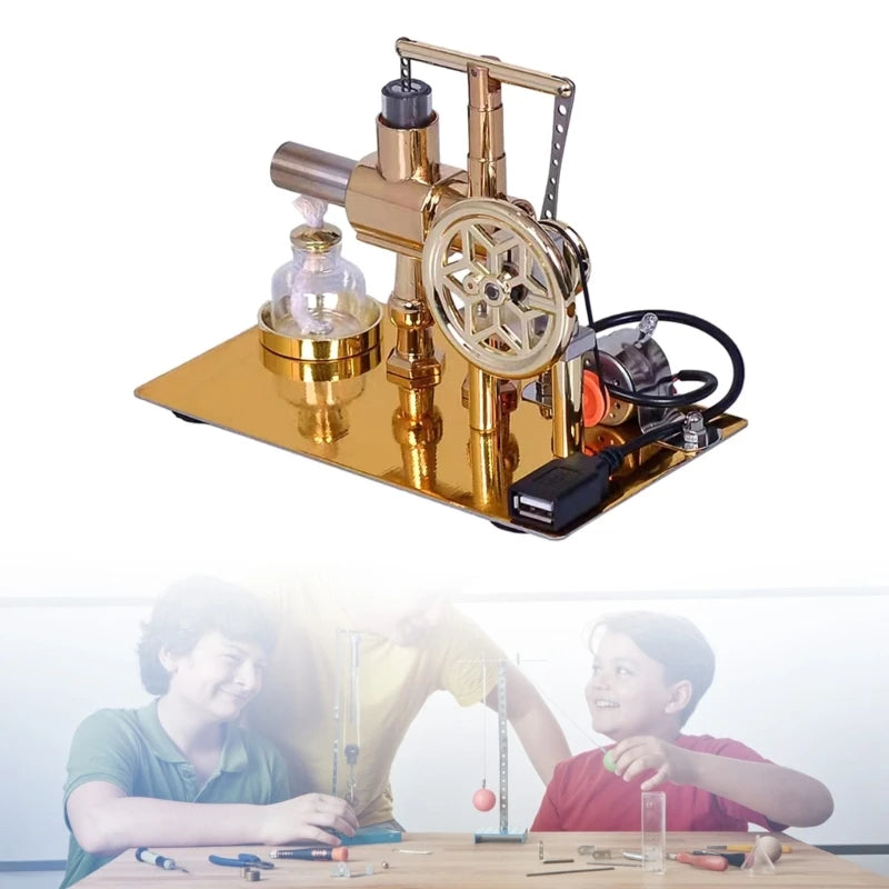Hot Air Stirling Engine Motor Model Metal Stirling Engine Teaching Aids for Kid