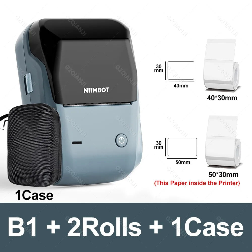 Niimbot B1 Mini Label Thermal Printer Portable Self-Adhesive Bluetooth Maker Machine For Round UV Tag Stickers Labels Rolls - Shoppiline