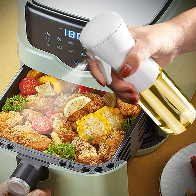 200/300/500ml Oil Spray Plastic Household Kitchen Oil Spray Bottle Or Oil Brush Nebulizing Mist Filling Cooking Dual Use BBQ
