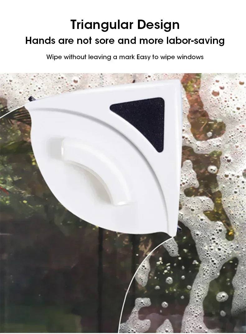 Dual Sided Magnetic Glass Cleaner High Rise Window Wiper With Automatic Drainage System For Home Office Multi Surface Cleaning